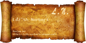 Lóth Norbert névjegykártya