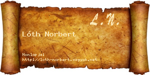 Lóth Norbert névjegykártya